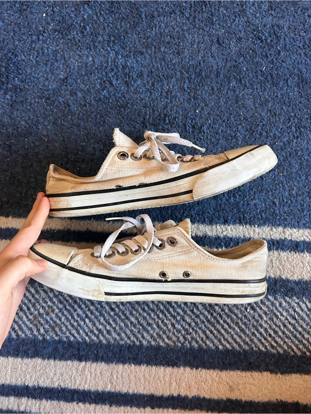 Harley-Davidson Beige Canvas Lace-Up Sneakers with Black Trim